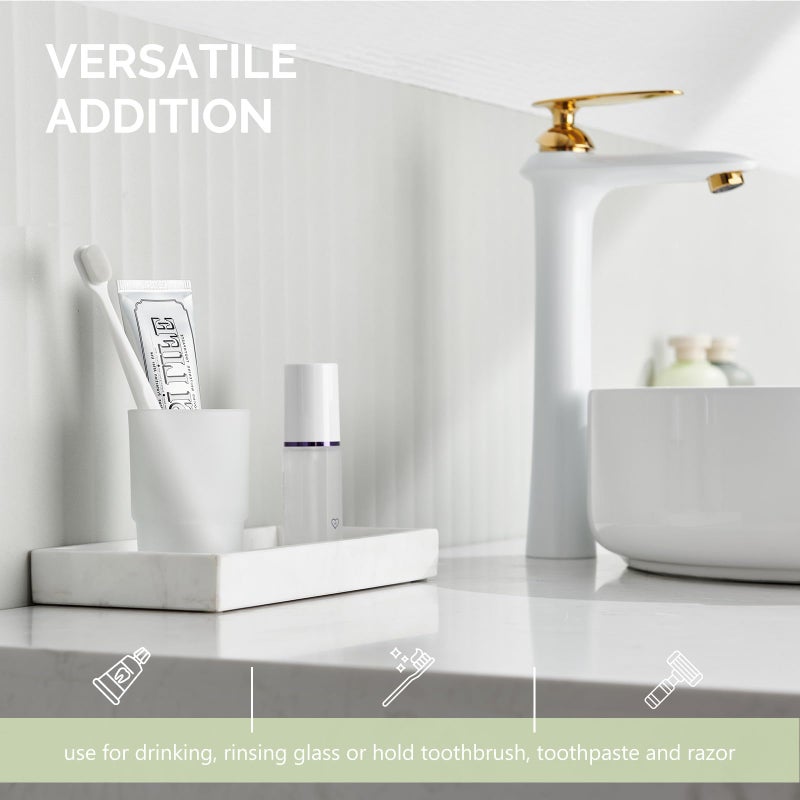 Angle Simple Bathroom Rinsing Cup, Angle Simple Frosted Glass Tumbler Cup, Toothbrush and Toothpaste Holder Drinking Glasses Glassware - Image 3