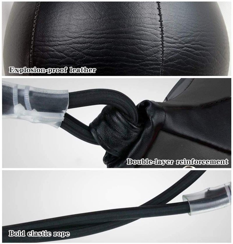 TOCO FREIDO PU Leather Boxing Ball, MMA Double End Punching Ball for Speed and Coordination Gym MMA Boxing Sports Punch Bag with Floor to Ceiling Rope Workout Training Gym Exercise Agility - Image 3