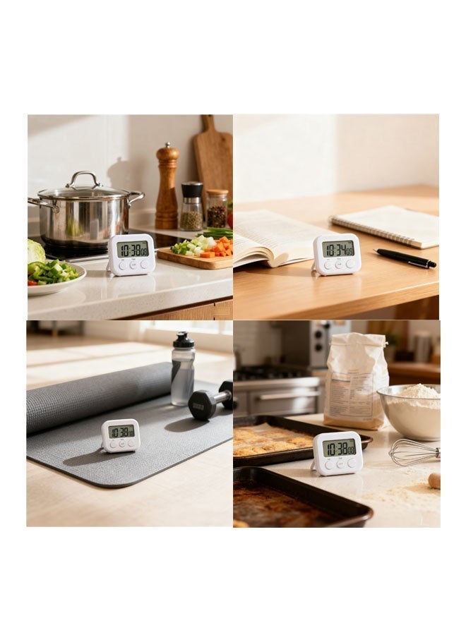 Eggssentials مؤقت تنازلي رقمي للمطبخ بشاشة LCD، مؤقت رقمي بشاشة كبيرة مع منبه عالي، ساعة توقيت متعددة الوظائف للطهي والفصول الدراسية والمكتب - Image 4