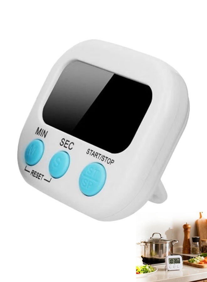 Eggssentials مؤقت تنازلي رقمي للمطبخ بشاشة LCD، مؤقت رقمي بشاشة كبيرة مع منبه عالي، ساعة توقيت متعددة الوظائف للطهي والفصول الدراسية والمكتب - Image 3