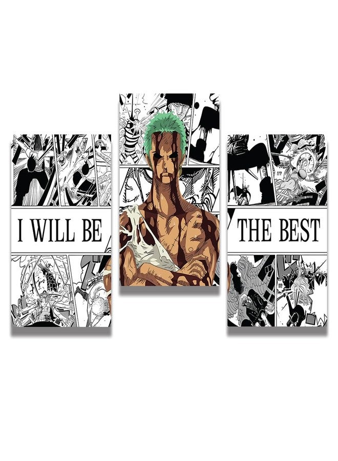 zenithink Zoro One Piece Wall Poster Pack Of 3-A4 Size, 300 GSM Included Glue Dots, Paper Home Decor Art Poster For Bedroom, Living room, Office, No Frame - Image 2