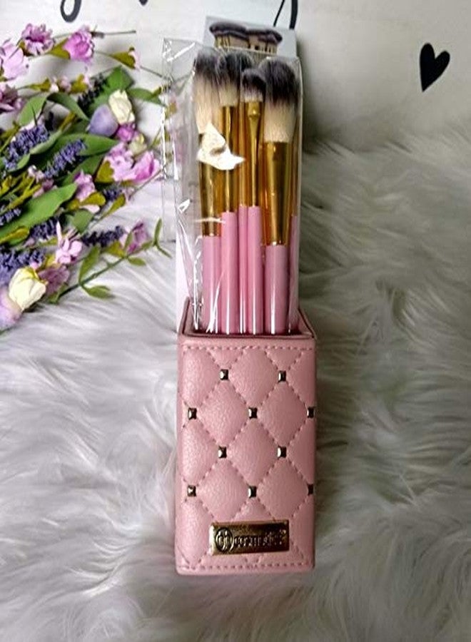 Authentic Store BH Cosmetic Makeup Brushes With Makeup Brush Holder Pink Studded Elegance Combo of 12 Brushes for Beginner and Professionals - Image 2