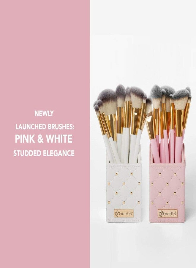 Authentic Store BH Cosmetic Makeup Brushes With Makeup Brush Holder Pink Studded Elegance Combo of 12 Brushes for Beginner and Professionals - Image 4