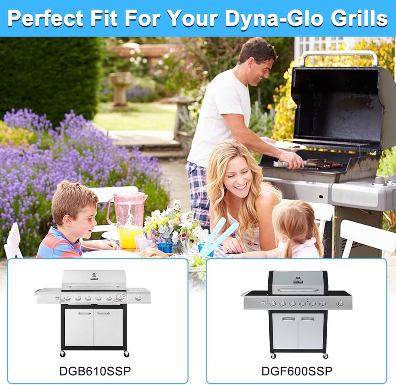 Adviace Grill Replacement Parts for Dyna Glo DGB610SSP DGF600SSP, Grease Tray Drip Pan & Heat Tents for Dyna Glo DGB610SSP 6 Burner Grill - Image 2