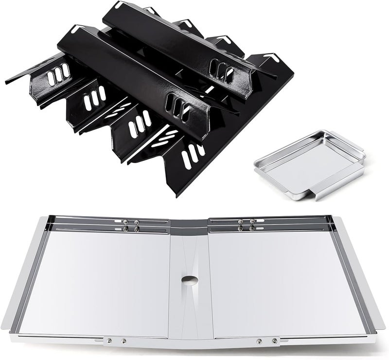 Adviace Grill Replacement Parts for Dyna Glo DGB610SSP DGF600SSP, Grease Tray Drip Pan & Heat Tents for Dyna Glo DGB610SSP 6 Burner Grill - Image 1