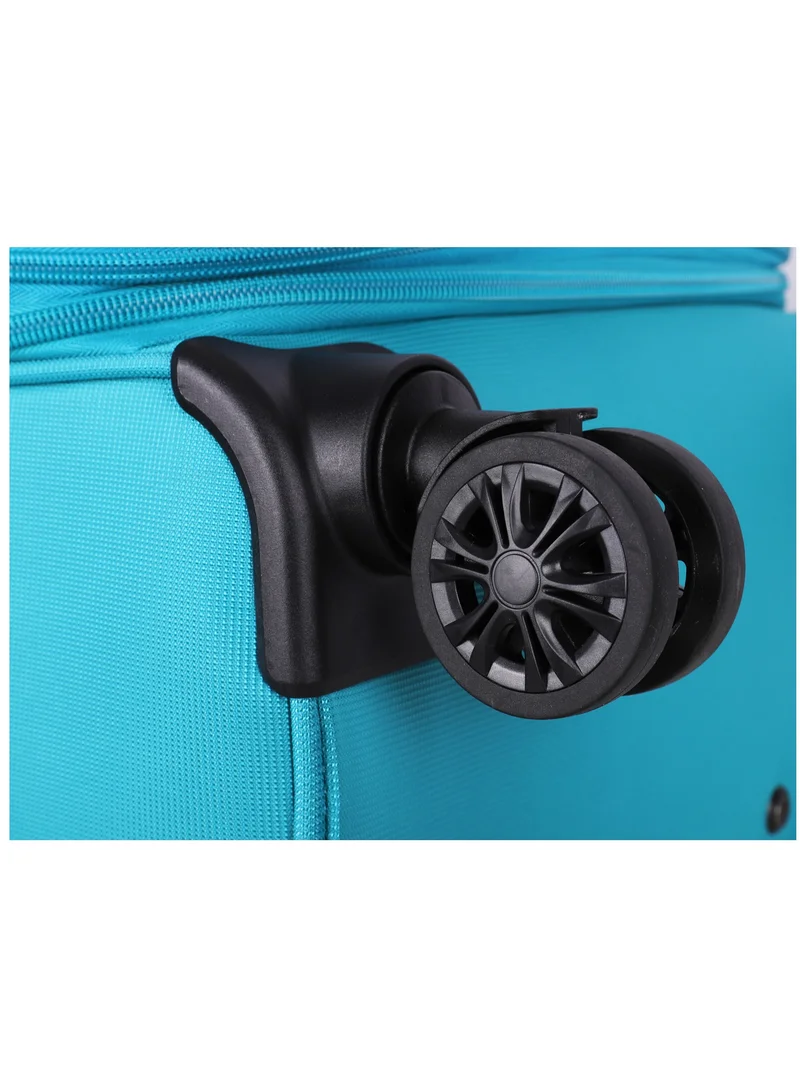 eminent Expandable Luggage Trolley Bag Soft Suitcase for Unisex Travel Polyester Shell Lightweight with TSA lock Double Spinner Wheels E777SZ Medium Checked 24 Inch Green