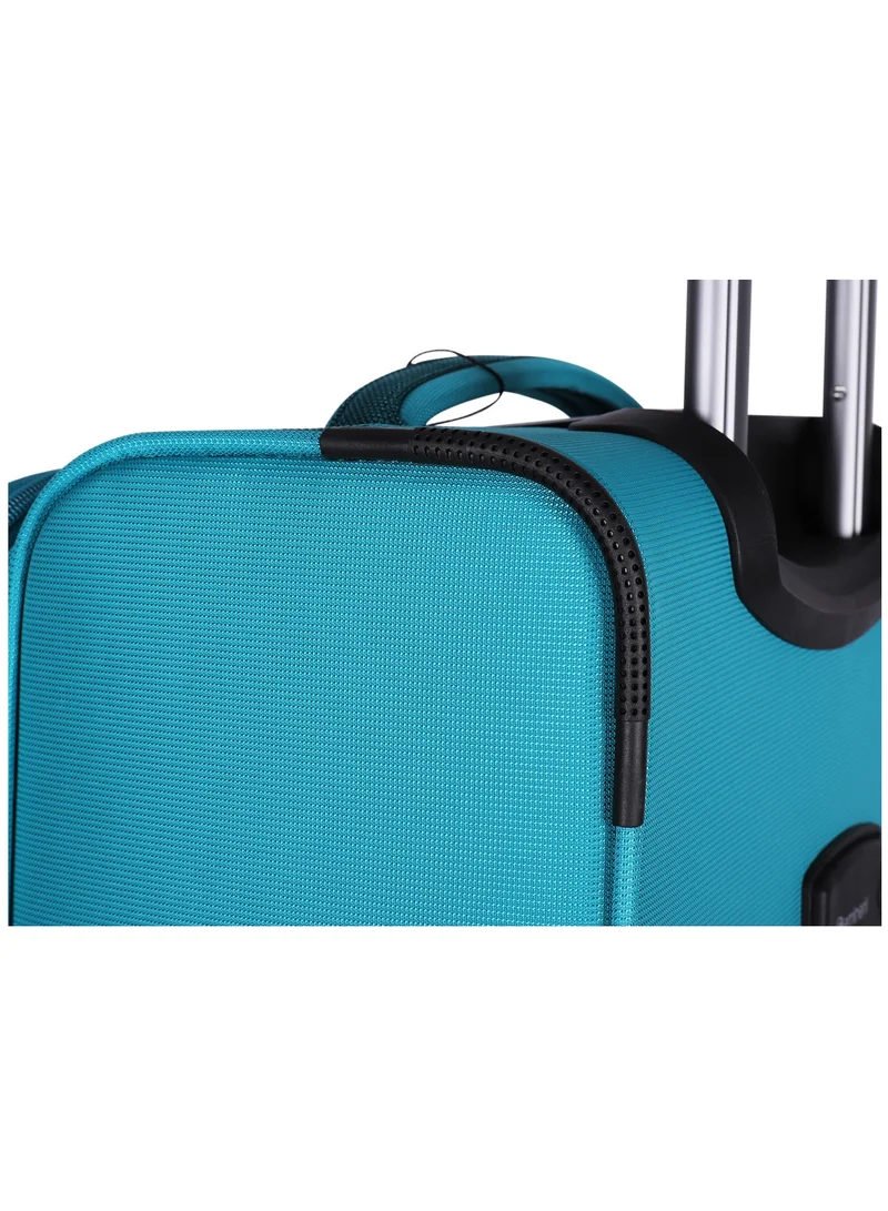 eminent Expandable Luggage Trolley Bag Soft Suitcase for Unisex Travel Polyester Shell Lightweight with TSA lock Double Spinner Wheels E777SZ Medium Checked 24 Inch Green