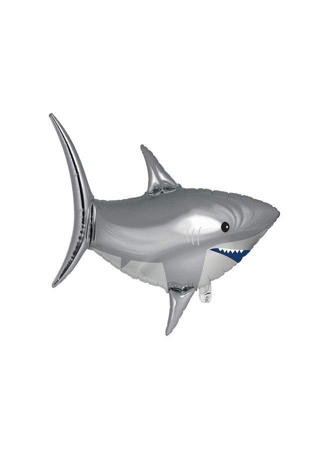 كرييتف كونفيرتينج بالون مايلر على شكل حفلة سمكة قرش، قطعة واحدة - Image 1