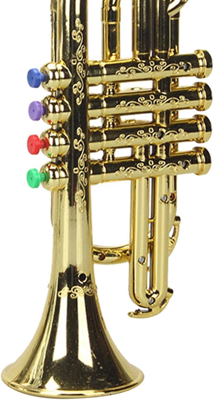 klarakoMusical Mini Colored Keys Simulation Trumpet Instrument for Kids Boys Girls klarako4 Tones Gold - Image 2