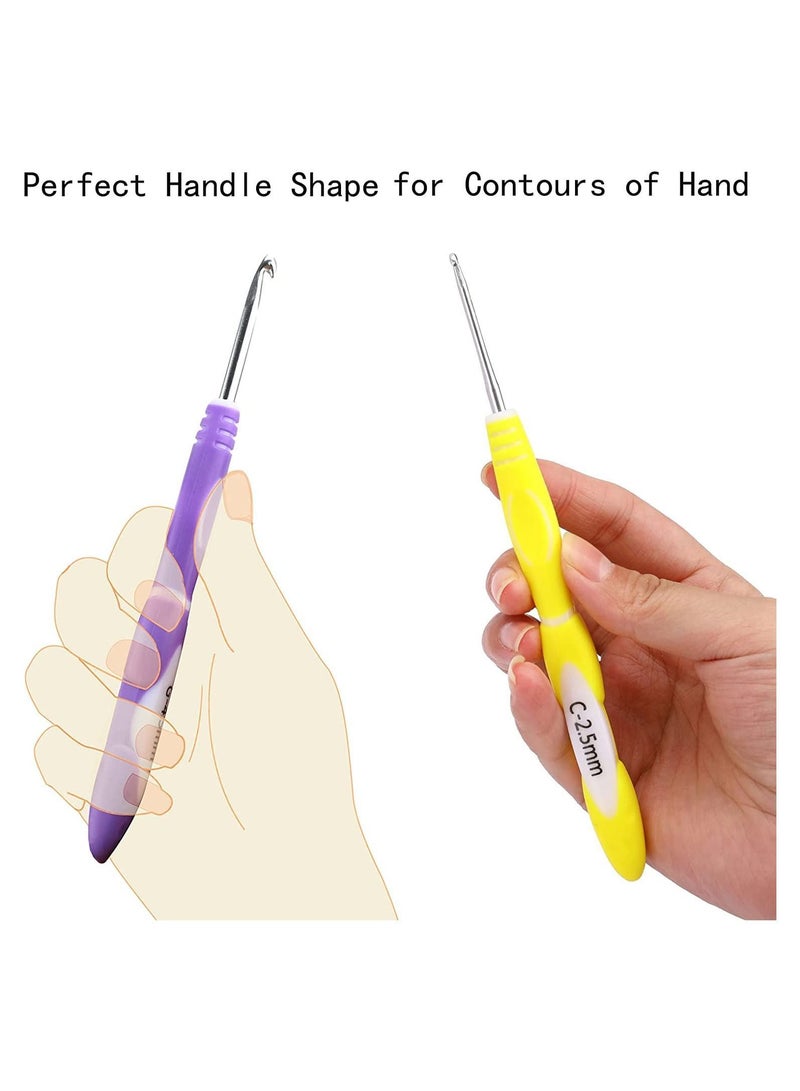 Y&D Crochet Hook, Longer Ergonomic Hook Set, Smooth Soft Grip Handles Needles Knitting for Arthritic Hands, Beginners and Experienced Crocheter, 9 PCS  - Image 3