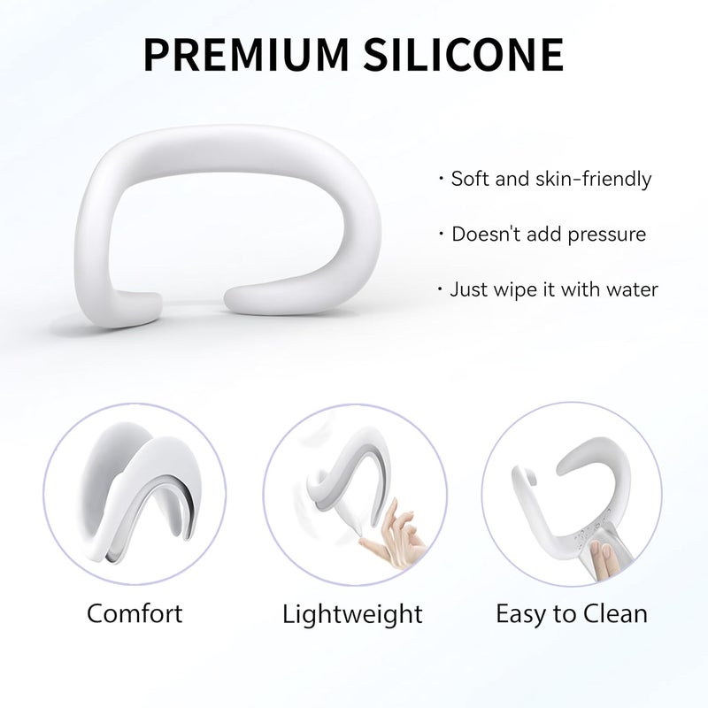 APEXINNO VR Silicone Face Pad Cover for Meta Quest 3 Original Headset Accessories, VR Face Cushion Pad Mask for Oculus Quest 3 Headset Face Pad (White), YZL005-WH - Image 5