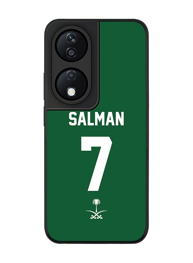 Stylizedd Rugged Black Edge Case for Honor X7b, Slim fit Case Thin Cover -  Football Team - Saudi Arabia, Player Name - Salman - Image 1