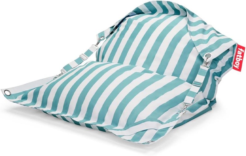 Fatboy كرسي الفات بوي باجل أب | قابل للتعديل، مريح | داخلي وخارجي | قماش مقاوم للماء | مقعد صالة متعدد الاستخدامات، متين | متوفر بقماش أوليفين | 185x132 سم - مخطط أزور أزرق - Image 1