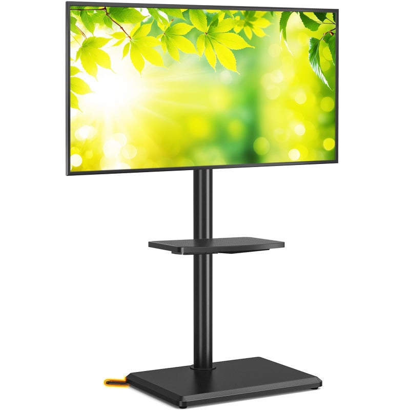 5Rcom Floor TV Stand with Mount for 32-60 inch TVs, Swivel and Height Adjustable Floor Standing TV Stands with Wood Base, Tall TV Stand with Shelf up to 88 lbs for Living Room, Bedroom and Corner - Image 1