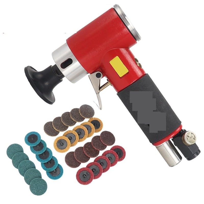 Air Angle Die Grinder 90 Degree Pneumatic Grinding Polisher 2inch Grinding Machine with Sanding Discs Tool Kit(Pink) - Image 1