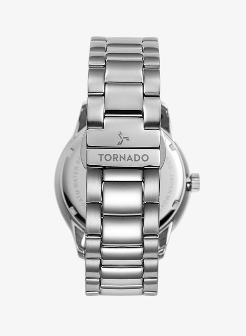 TORNADO ساعة يد أنالوج للرجال من الفولاذ المقاوم للصدأ T23001-SBSL - 43x48 مم - Image 3