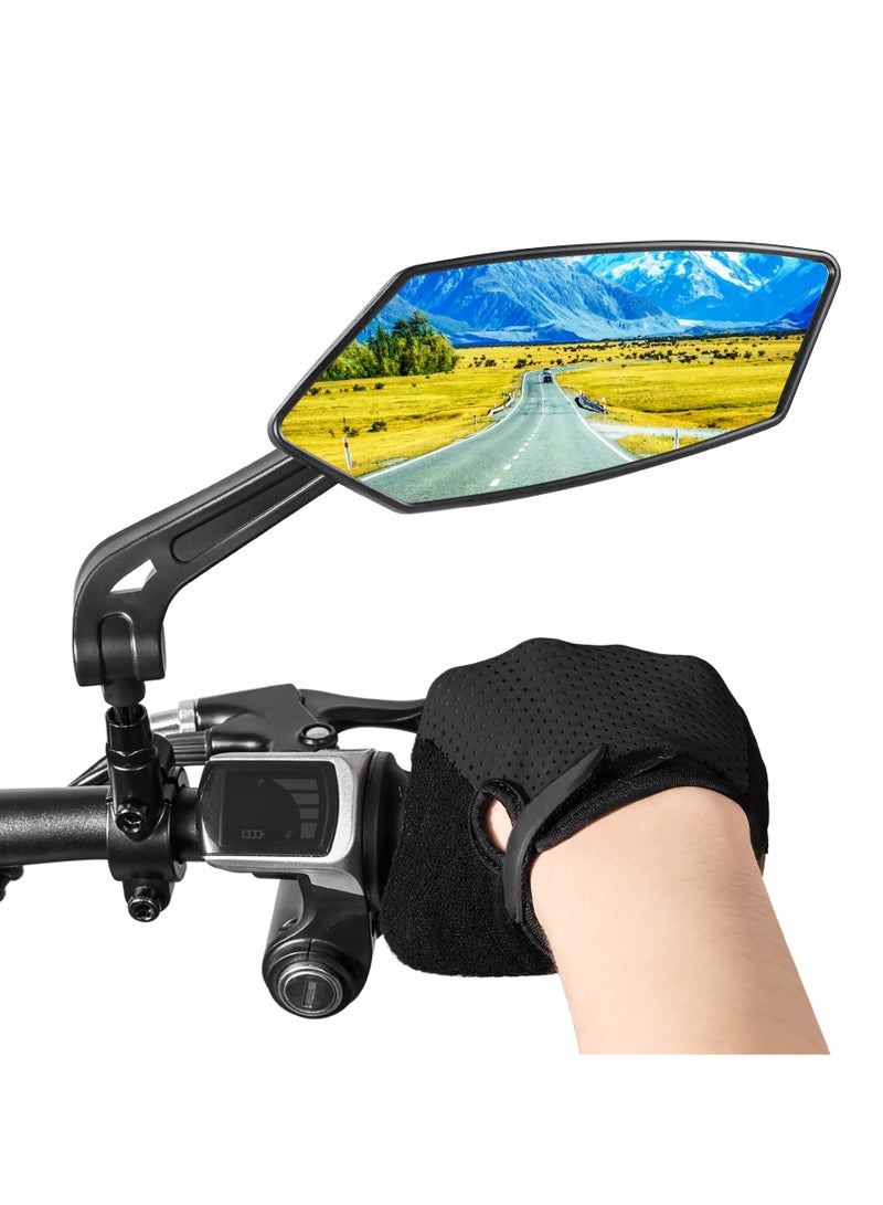 2-Piece Bicycle Mirror, [New Version] High-Definition Wide-Angle Large Handle Rearview Mirror, Explosion-Proof 360 ° Adjustable Bicycle Rearview Mirror Accessories Suitable For Electric Bicycles, Mountain Road Bicycles, Black - Image 4