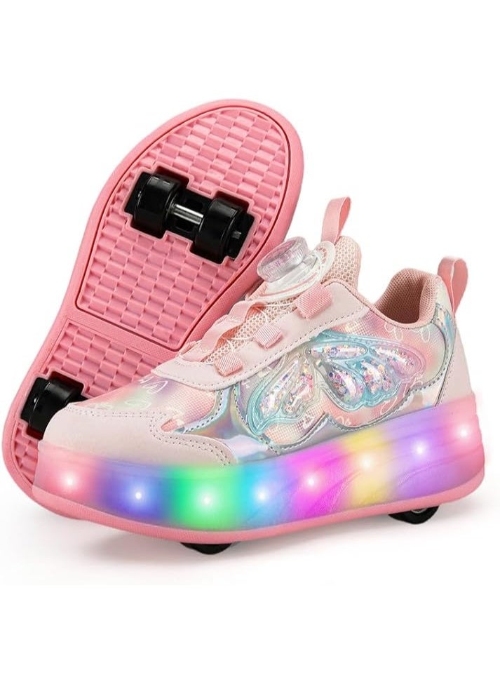 Lucky Kids Kids Roller Skates 4 Wheel Flashing Skate Shoes With Led Lights Usb Rechargeable Stylish & Fun For Boys & Girls - Image 1