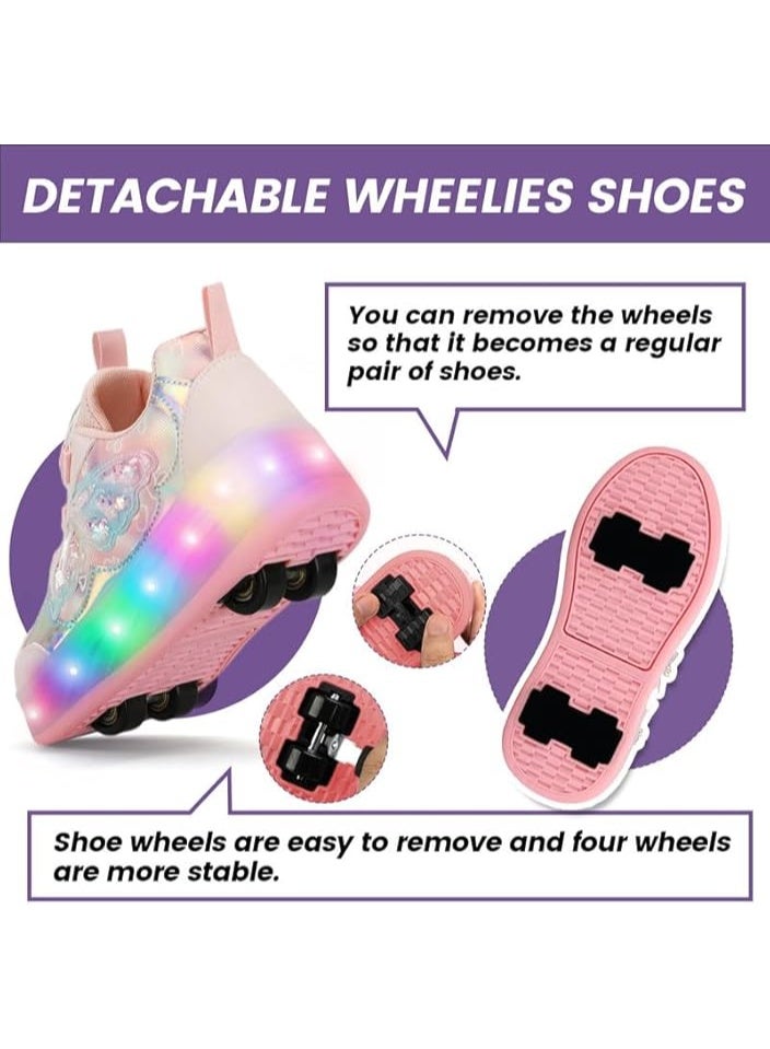 Lucky Kids Kids Roller Skates 4 Wheel Flashing Skate Shoes With Led Lights Usb Rechargeable Stylish & Fun For Boys & Girls - Image 4
