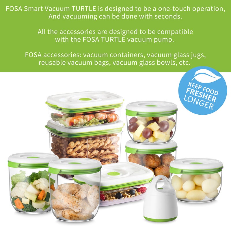 FOSA vacuum storage container set, 8pcs vacuum containers(28oz, 34oz, 45oz and 78oz) with vacuum unit - Image 3