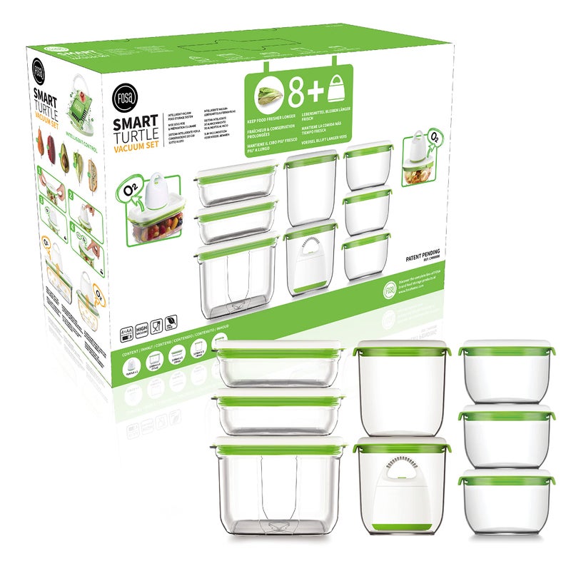FOSA vacuum storage container set, 8pcs vacuum containers(28oz, 34oz, 45oz and 78oz) with vacuum unit - Image 1