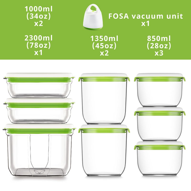 FOSA vacuum storage container set, 8pcs vacuum containers(28oz, 34oz, 45oz and 78oz) with vacuum unit - Image 5