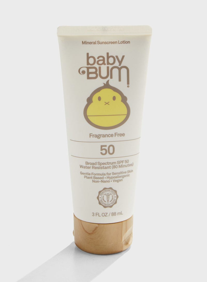 Sun Bum SPF 50 mineral Sunscreen Lotion Fragrance Free 3oz - Image 1