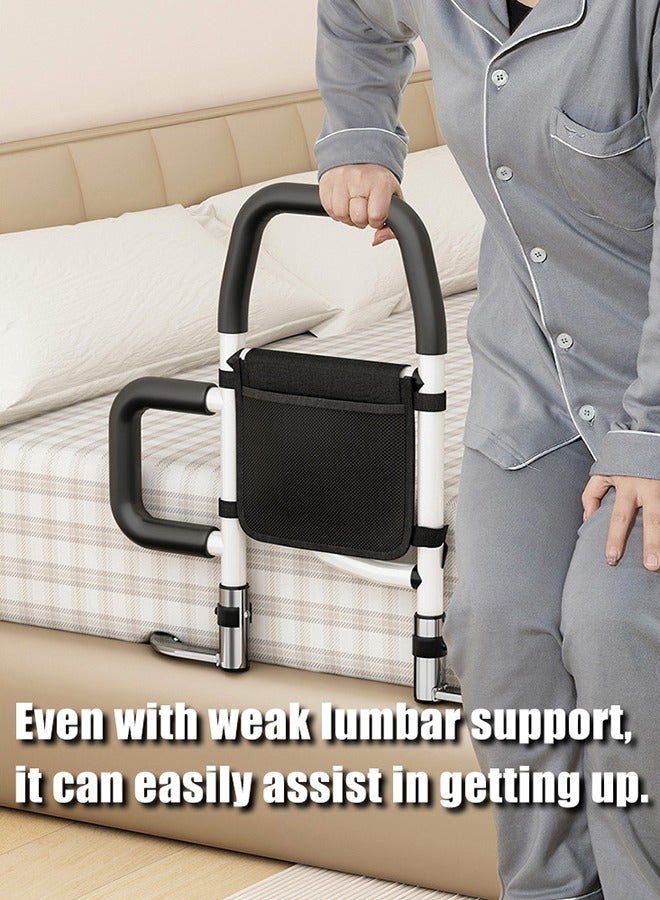 XiuWoo Bed Assist Rail Adult Bedside Standing Bar for Seniors Elderly Handicap Adjustable Fall Prevention Safety Handle Guard Long Hand Bedrail Grab Bar Cane - Image 2