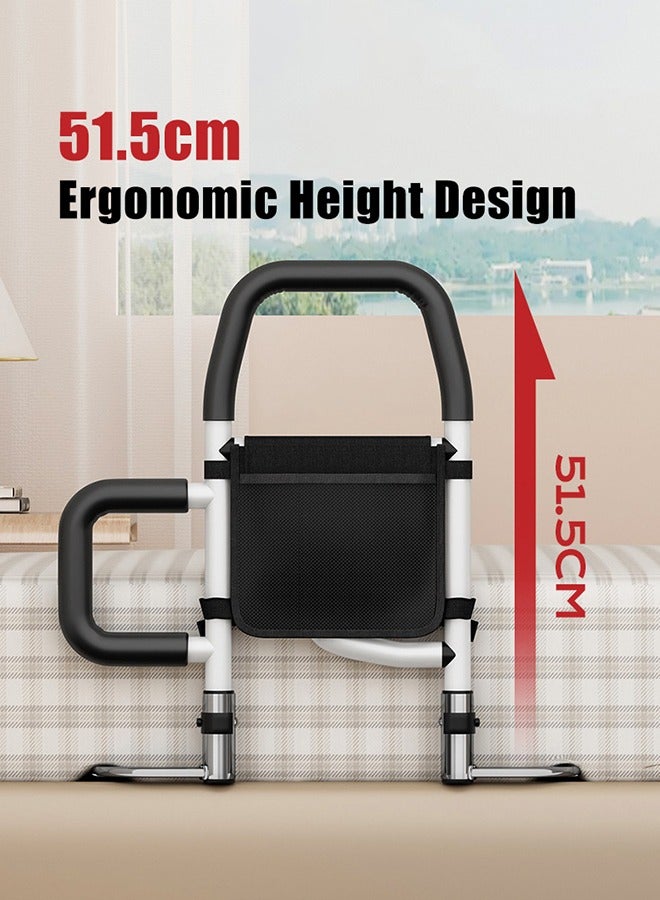 XiuWoo Bed Assist Rail Adult Bedside Standing Bar for Seniors Elderly Handicap Adjustable Fall Prevention Safety Handle Guard Long Hand Bedrail Grab Bar Cane - Image 3