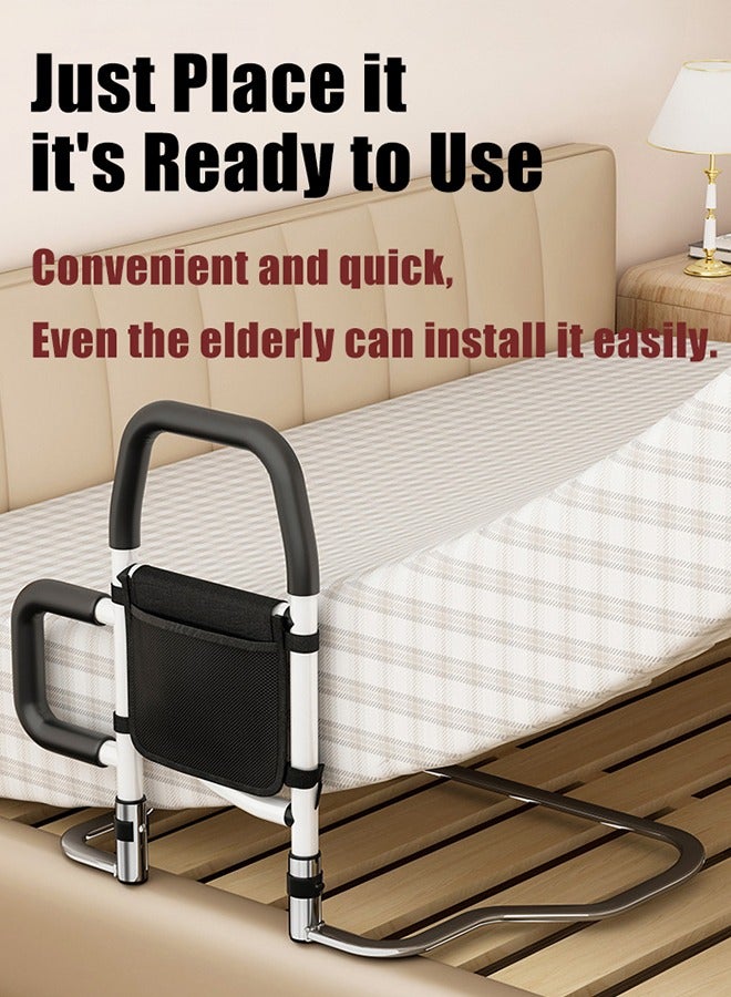 XiuWoo Bed Assist Rail Adult Bedside Standing Bar for Seniors Elderly Handicap Adjustable Fall Prevention Safety Handle Guard Long Hand Bedrail Grab Bar Cane - Image 4