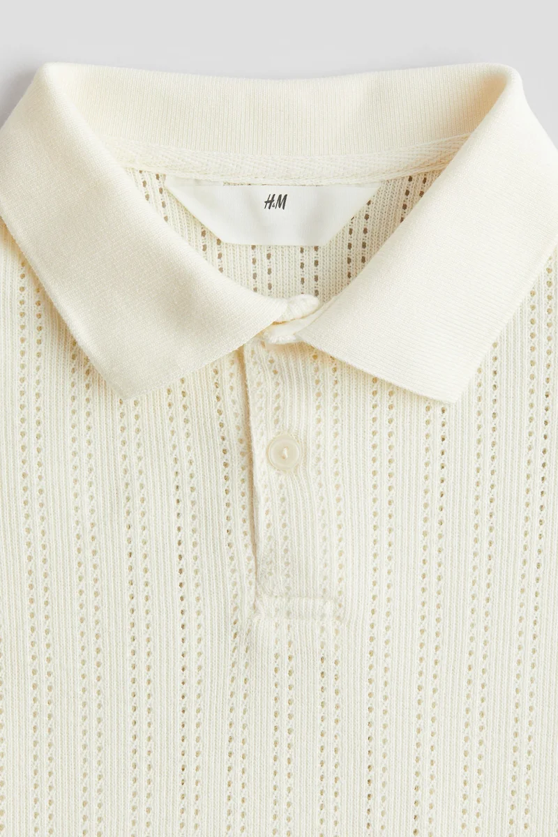 H&M Pointelle-knit polo shirt