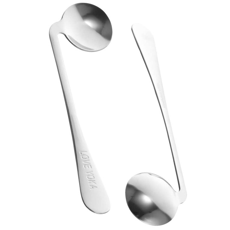 Adaptive Utensils Curved Spoon Set Right Handed Angled Stainless Steel Silverware Elderly Use Silver 1 - Image 2