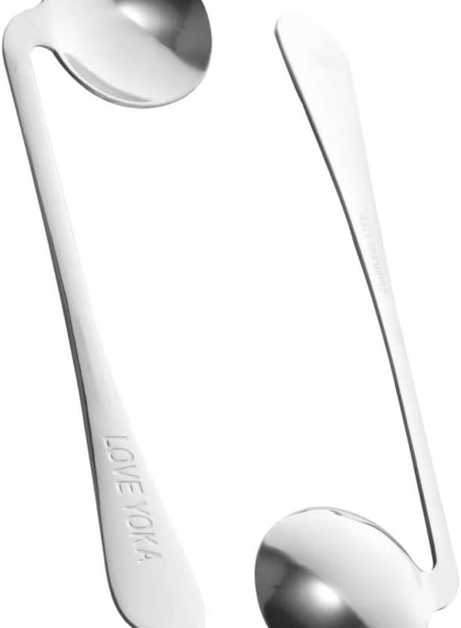 Adaptive Utensils Curved Spoon Set Right Handed Angled Stainless Steel Silverware Elderly Use Silver 1 - Image 1