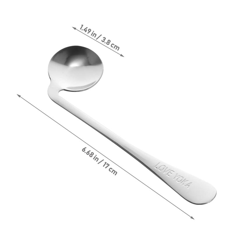 Adaptive Utensils Curved Spoon Set Right Handed Angled Stainless Steel Silverware Elderly Use Silver 1 - Image 4