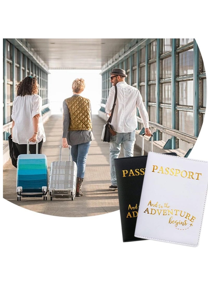 Generic 2 Pcs Passport Covers and 2 Pcs Luggage Tags, Travel Suitcase Tag Organizer, PU Leather Passport Holder Cover, Travel Wallet Case for Passport, Credit Cards, Business Cards, and Boarding Passes  - Image 4