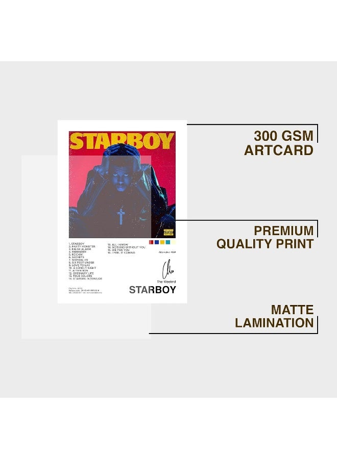 CodersParadise Coder Paradise The Weeknd Wall Poster Frames | 8x12 inch (A4 Size) | Hanging Wall Artwork Frames For Home Bedroom, Living Room and Walls Aesthetics | Framed Artworks - Image 4