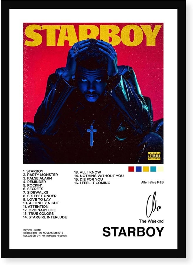 CodersParadise Coder Paradise The Weeknd Wall Poster Frames | 8x12 inch (A4 Size) | Hanging Wall Artwork Frames For Home Bedroom, Living Room and Walls Aesthetics | Framed Artworks - Image 1