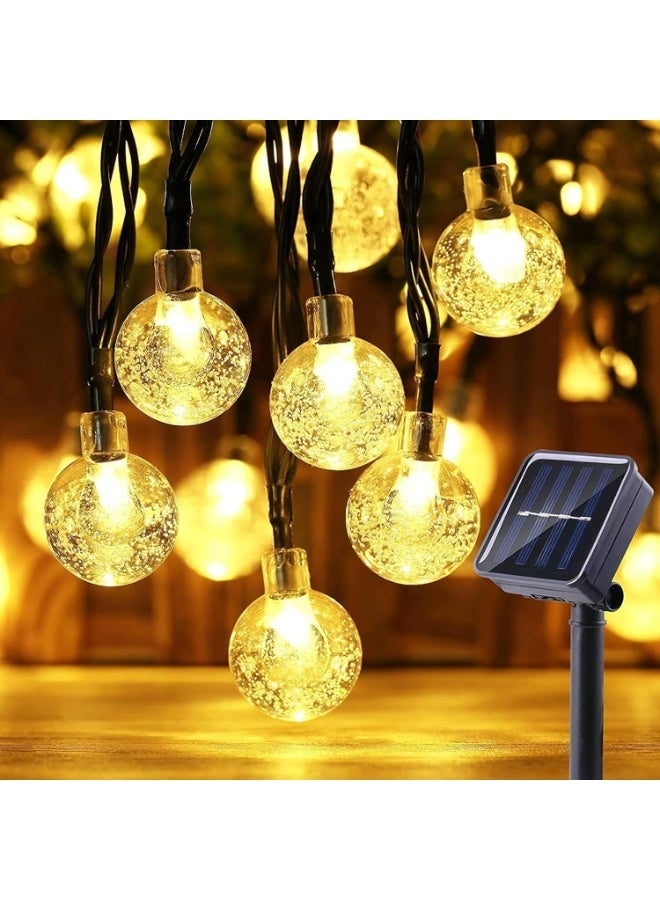 Dunekart Solar String Lights Outdoor – 30 LED Crystal Ball Fairy Lights, Waterproof Solar Garden Lights for Patio, Lawn, Balcony, Gazebo, Ramadan & Party Decoration | Warm White - Image 1