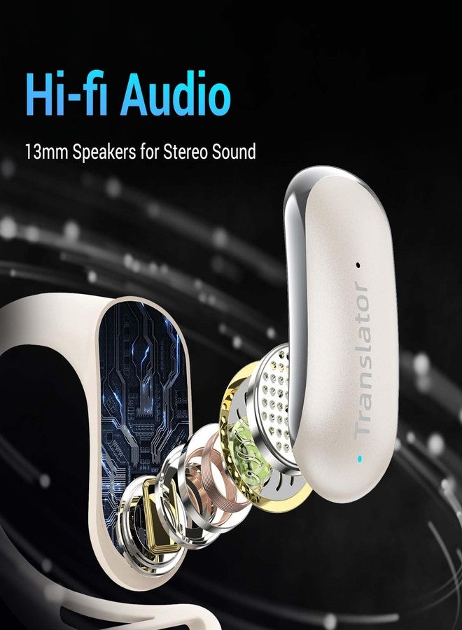 Wooask AI Translator Earbuds, 144 Language Translator Earbuds OWS 3-in-1 AI Translation Earbuds Real Time F56 Beige (No Offline Package) - Image 4