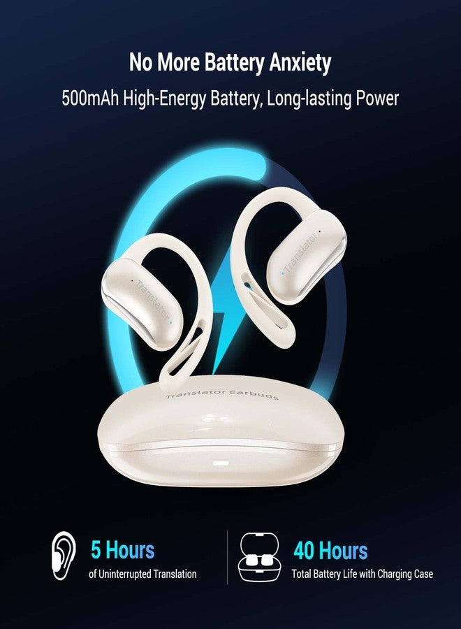 Wooask AI Translator Earbuds, 144 Language Translator Earbuds OWS 3-in-1 AI Translation Earbuds Real Time F56 Beige (No Offline Package) - Image 5