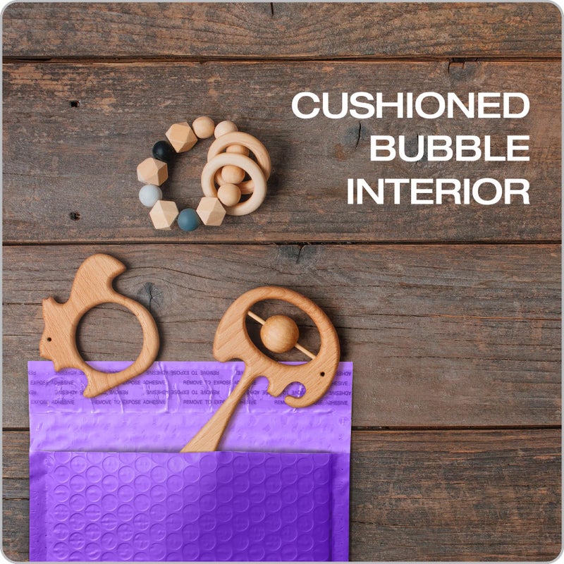 Quality Park Bubble Mailers, 6 x 9, Purple Poly Mailers, Padded Envelopes, Shipping Bags, Water Resistant, Self Seal, 50 Per Box (QUA85904) - Image 3