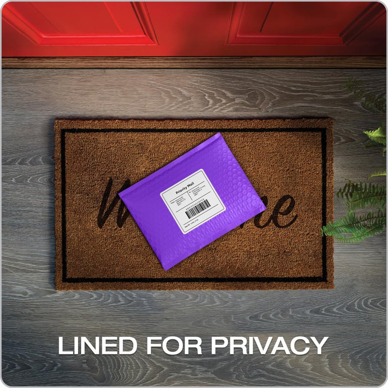 Quality Park Bubble Mailers, 6 x 9, Purple Poly Mailers, Padded Envelopes, Shipping Bags, Water Resistant, Self Seal, 50 Per Box (QUA85904) - Image 5