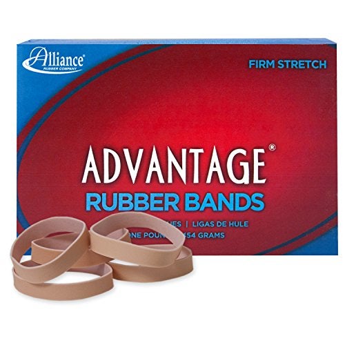 Alliance Rubber 26735 Advantage Rubber Bands Size #73, 1 lb Box Contains Approx. 240 Bands (3" x 3/8", Natural Crepe) Beige - Image 1