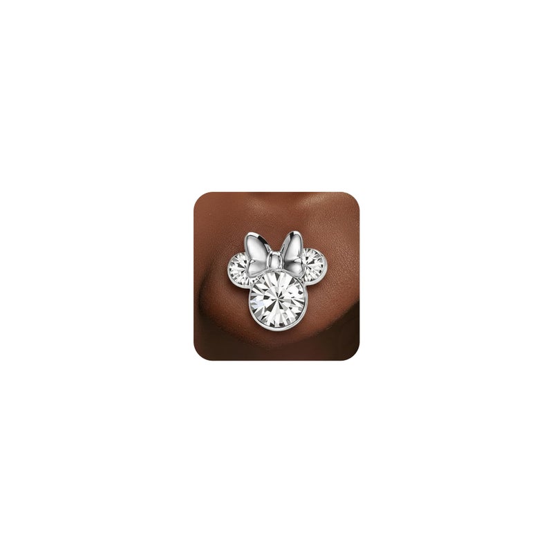 Disney Minnie Mouse April Birthstone Stud Earrings for Women Official License, Disney Jewelry and Gifts (April-Clear Crystal) - Image 1