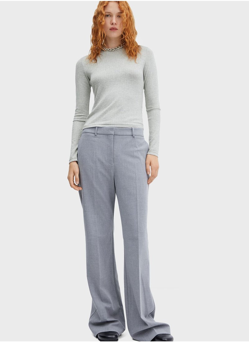 MANGO - Round Neck Knitted T-Shirt - Image 1