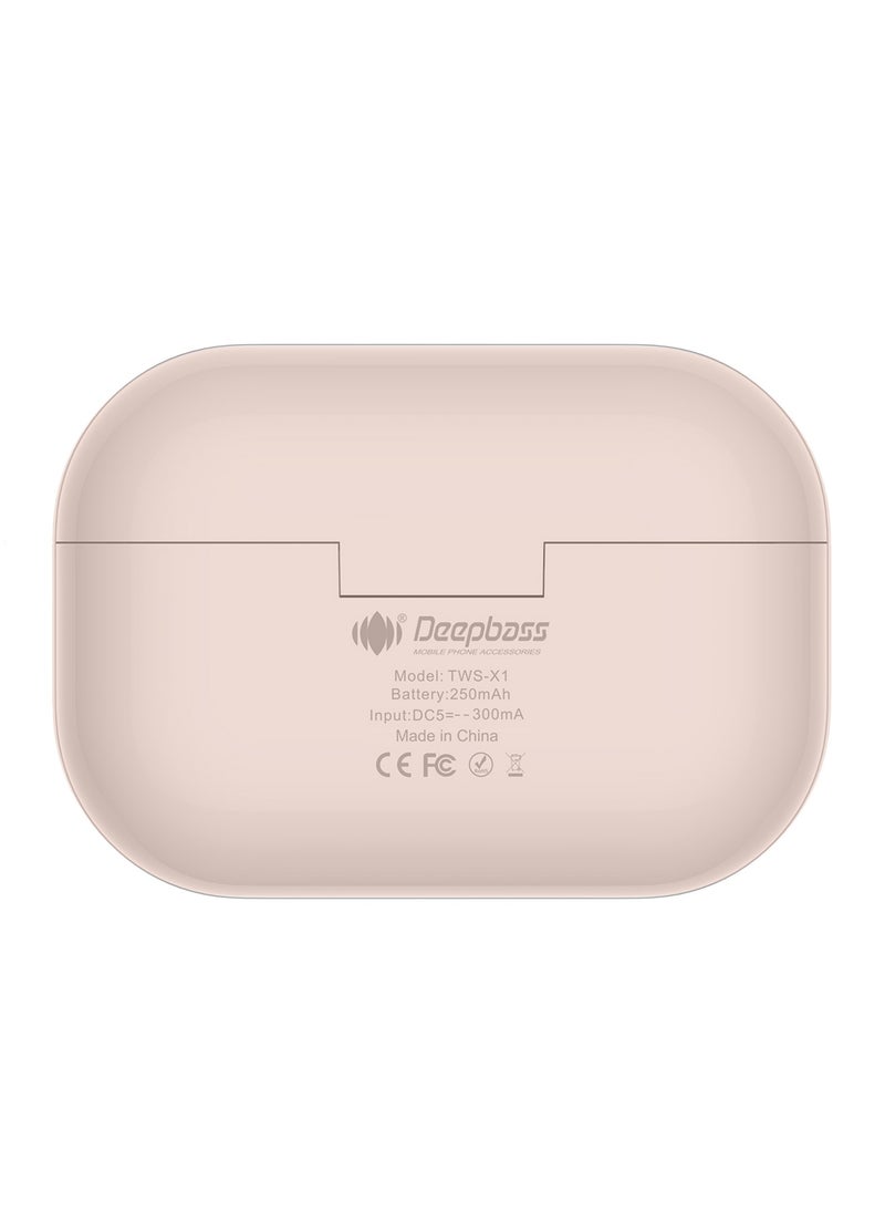 TWS-X1: StrongSignal™ Wireless Earbuds | ParticleSolve™ ANC | Android Developer Optimized | USB-C Fast Charge - Peach