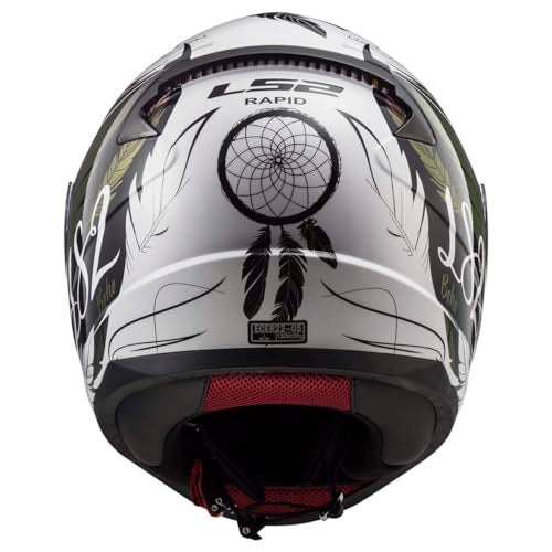LS2 Helmets Rapid II Full Face Motorcycle Helmet (Dreamcatcher Chameleon/White - 2X-Large) - Image 4