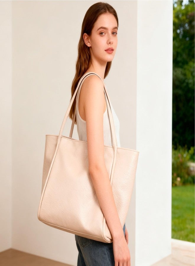 LassZone Soft PU Leather Tote Bag for Women Large Work Tote Handbag Top Handle Satchel Purse Weekender Bag Shoulder Bags - Image 3