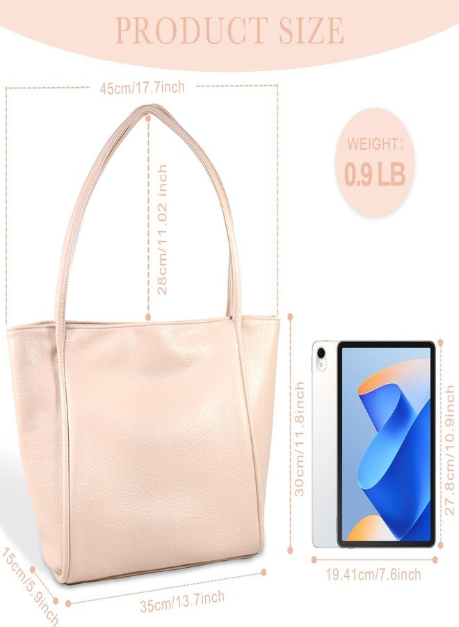 LassZone Soft PU Leather Tote Bag for Women Large Work Tote Handbag Top Handle Satchel Purse Weekender Bag Shoulder Bags - Image 5