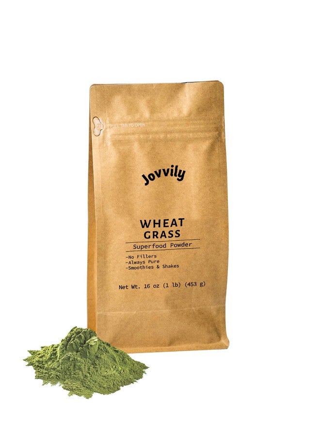 Jovvily Wheat Grass Powder - 1 lb - Superfood - No Fillers - Smoothies & Shakes - Image 1